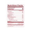 This image shows a nutrition facts label with 0 calories per serving.
