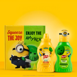 minion yellow and green mustard bottles in bundle