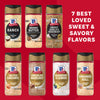 An advertisement shows seven bottles of McCormick finishing salts and sugars, including Ranch, Brown Butter, and Smoky Garlic &amp; Rosemary, against a red background with the text 7 Best Loved Sweet &amp; Savory Flavors.