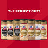 An advertisement from McCormick presents a lineup of various finishing salts and sugars, including Ranch, Brown Butter, and Salted Caramel, with the text THE PERFECT GIFT! displayed above them on a red background.