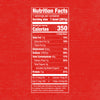Nutrition facts label for a single serving bowl with 350 calories, 12g of total fat, 48g of total carbohydrates, and 13g of protein.