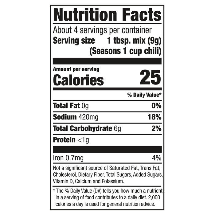 McCormick® White Chicken Chili Seasoning Mix, 1.25 oz (6-Pack)