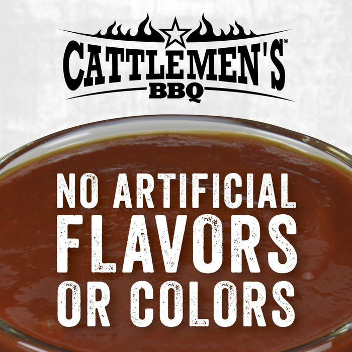 A logo for Cattlemen\s BBQ with the tagline No Artificial Flavors or Colors.