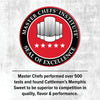 The Master Chefs Institute Seal of Excellence logo features three chef hats and five stars.