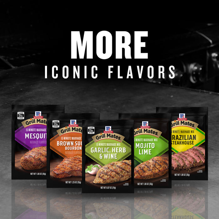 McCormick® Grill Mates® Garlic, Herb & Wine Marinade Seasoning Mix, 0.87 oz (6-Pack)