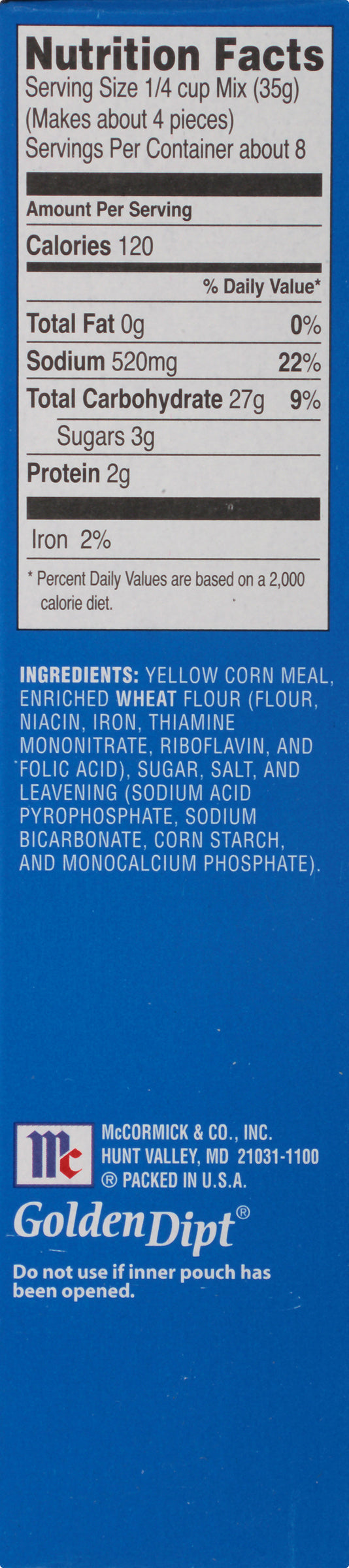 McCormick® Golden Dipt® Hush Puppy Corn Meal Fry Mix, 10 oz