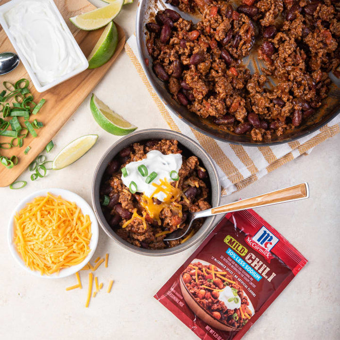 McCormick® 30% Less Sodium Chili Mild Seasoning Mix, 1.25 oz