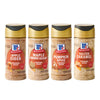 A collection of four McCormick flavored sugar and spice blends including Apple Cider, Maple Brown Sugar, Pumpkin Spice, and Salted Caramel.