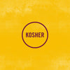 The Kosher logo features the word KOSHER inside a purple circle against a yellow background.