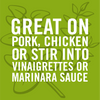 An illustration of a sprig of herbs with the text Great on pork chicken or stir into vinaigrettes or marinara sauce.