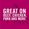 An illustration of a mountain with the text Great on beef chicken pork and more.