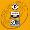 A bagel with sesame seeds and three certifications: Certified Paleo Gluten Free and Non-GMO Project Verified.