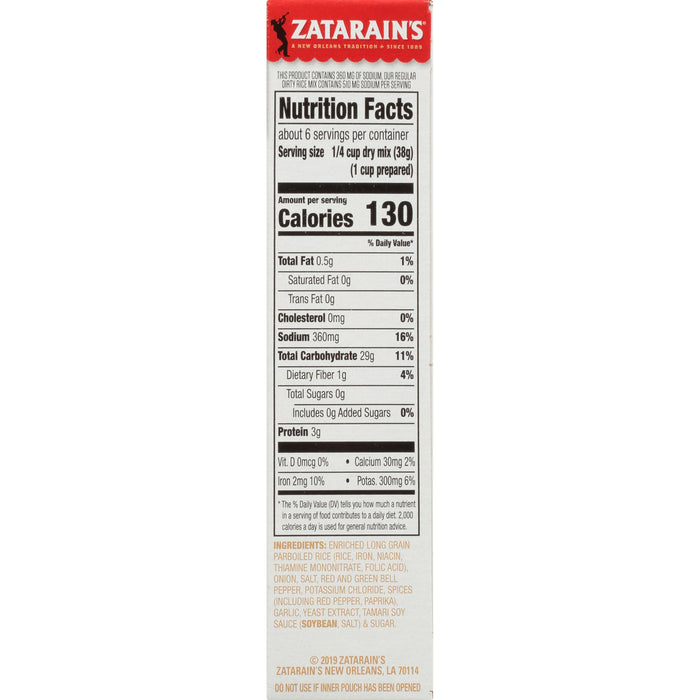 Zatarain's Reduced Sodium Dirty Rice Mix, 8 oz
