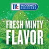 McCormick Culinary logo with a fresh minty flavor text over a green background.