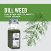 A jar of McCormick Culinary Dill Weed with a sprig of dill in the background.