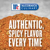 McCormick Culinary spices with the text Authentic Spicy Flavor Every Time.