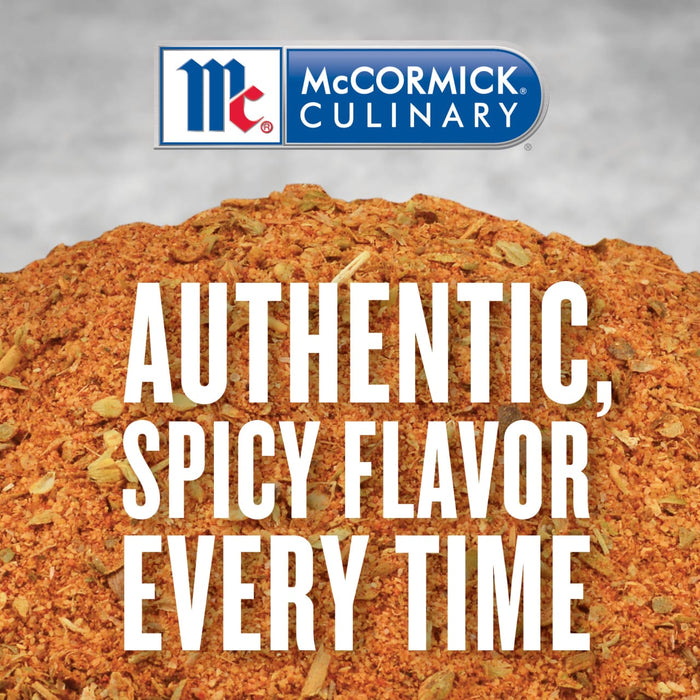 McCormick Culinary spices with the text Authentic Spicy Flavor Every Time.