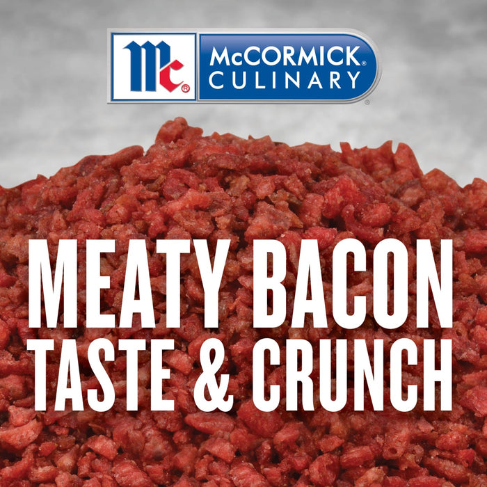 McCormick Culinary Meaty Bacon Taste &amp; Crunch is a product that has a meaty bacon taste and crunch.
