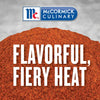 McCormick Culinary logo with a pile of red chili powder and the text Flavorful Fiery Heat.