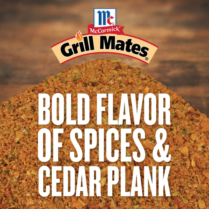 McCormick Grill Mates Cedar Plank seasoning with bold flavor of spices.