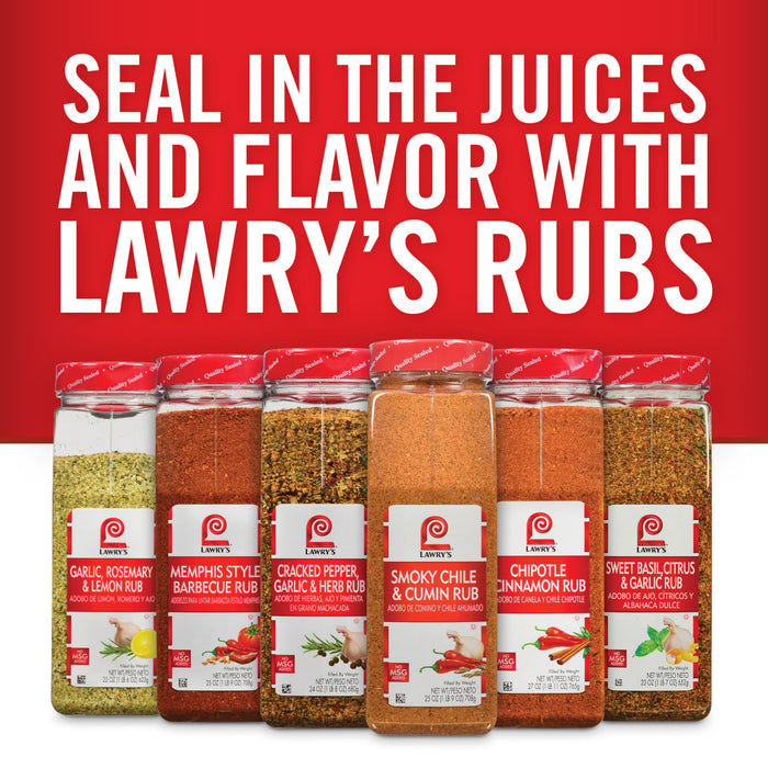 Lawrys offers a variety of spice rubs for different flavors.