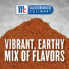 McCormick Culinary logo with a pile of spices and the text Vibrant Earthy Mix of Flavors.