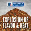 McCormick Culinary spices with the text Explosion of Flavor &amp; Heat on top.
