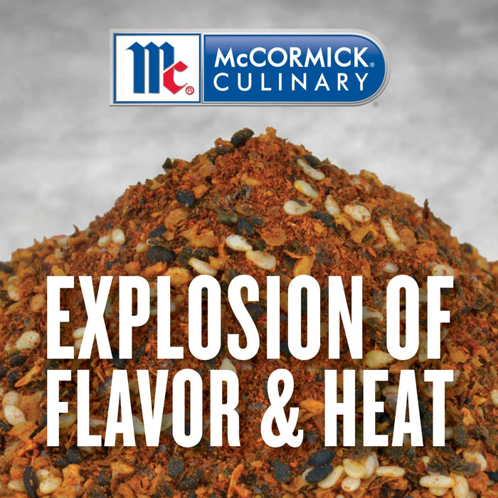 McCormick Culinary spices with the text Explosion of Flavor &amp; Heat on top.