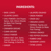 The image shows a list of ingredients including basil leaves, chili powder, cilantro leaves, garlic powder, ginger, ground cinnamon, onion powder, oregano leaves, paprika, parsley flakes, and thyme leaves.