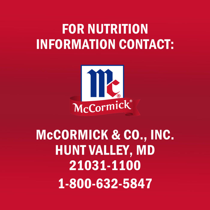 McCormick &amp; Co., Inc. logo and contact information for nutrition information.