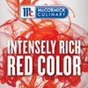 McCormick Culinary logo with red smoke and the text Intensely Rich Red Color