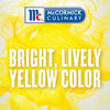 McCormick Culinary logo with bright yellow swirls and the text Bright Lively Yellow Color