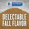McCormick Culinary spices with the text Delectable Fall Flavor on top.