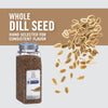 A bottle of McCormick Culinary Whole Dill Seed with dill seeds scattered around it.