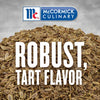 McCormick Culinary logo with a pile of dill seeds and the text Robust Tart Flavor.