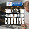 The McCormick Culinary logo with the tagline Enhances the flavor of your cooking in front of a blurred image of a chef preparing food.