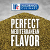 McCormick Culinary logo with a pile of Mediterranean seasoning and the text Perfect Mediterranean Flavor.
