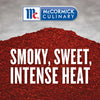 McCormick Culinary logo with a pile of red chili flakes and the text Smoky Sweet Intense Heat.