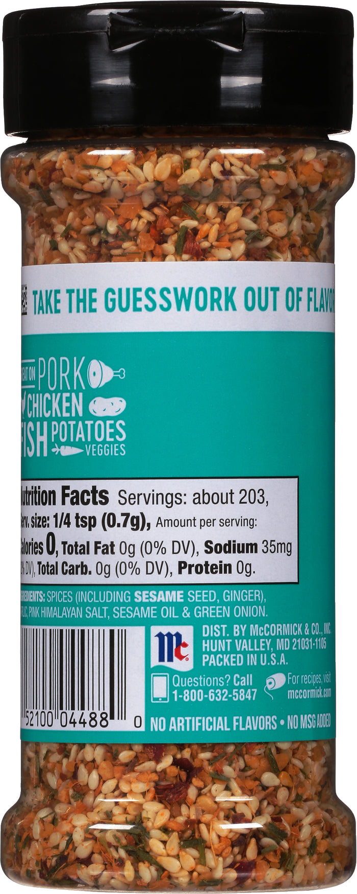 McCormick® Sesame Ginger with Garlic and Himalayan Pink Salt All Purpose Seasoning, 5.01 oz
