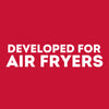White text on a red background reads Developed for Air Fryers.