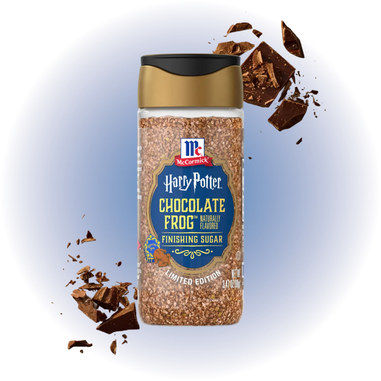 Bottle of McCormick Harry Potter Chocolate Frog Finishing Sugar