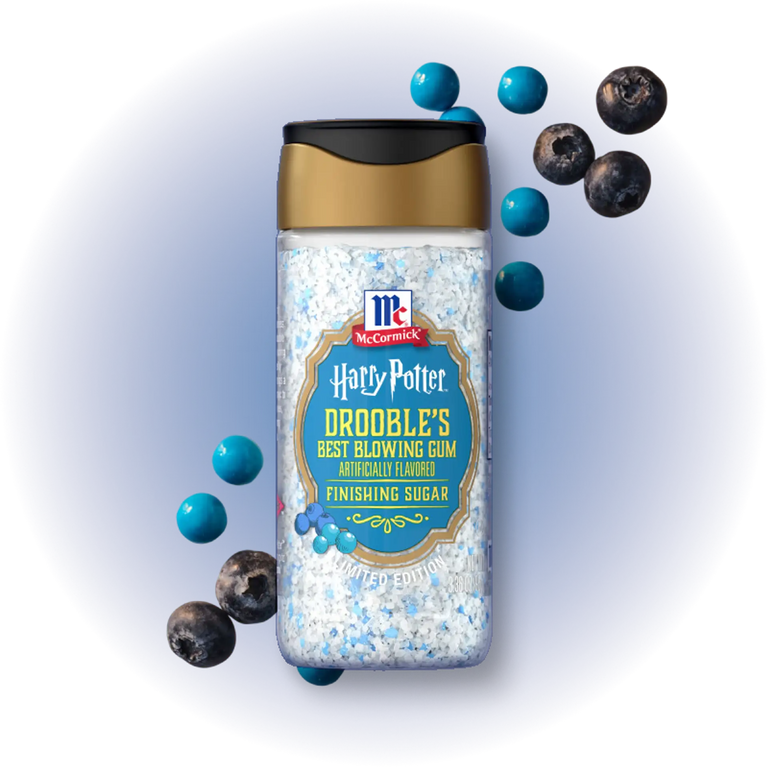 Bottle of McCormick Harry Potter Drooble's Best Blowing Gum Finishing Sugar