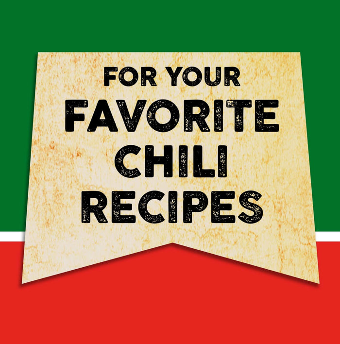A vintage-style banner with the text For Your Favorite Chili Recipes.