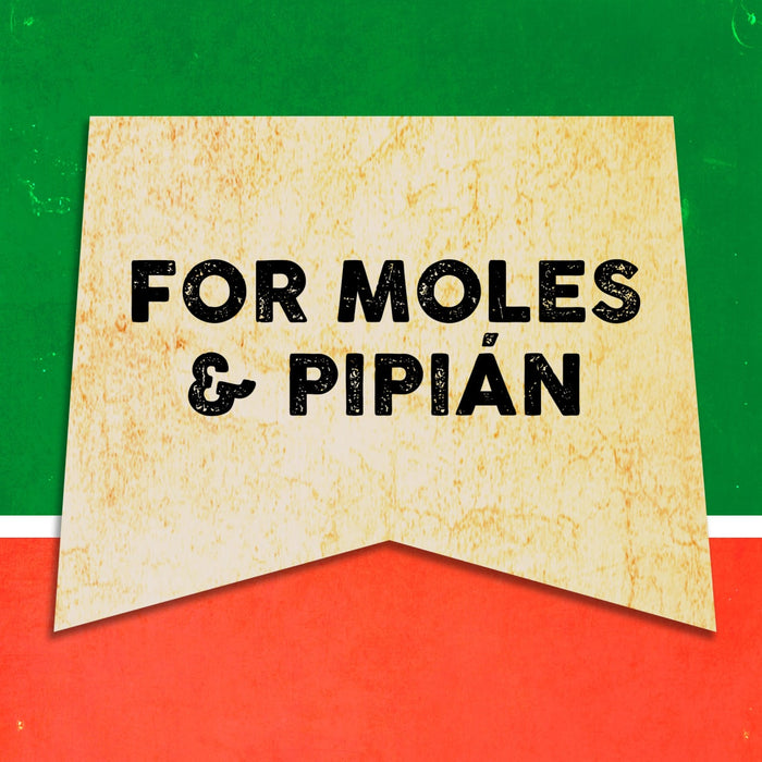 A vintage-style sign with the text For Moles &amp; PipiA!n on a yellow background.