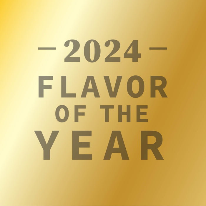 A gold background with the text 2024 Flavor of the Year in gray.