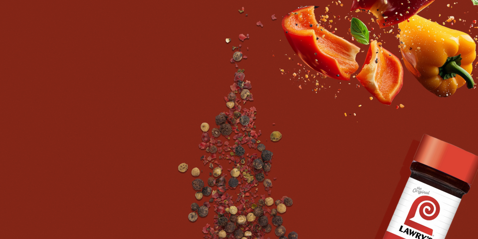 lawrys product shot with all types of seasoning and peppers across 