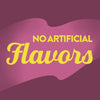 A graphic with a pink background and yellow text that says No Artificial Flavors.