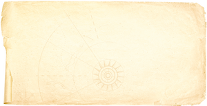 Beige towel with a sun design on a white background