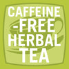 A green logo with white text that reads Caffeine-Free Herbal Tea