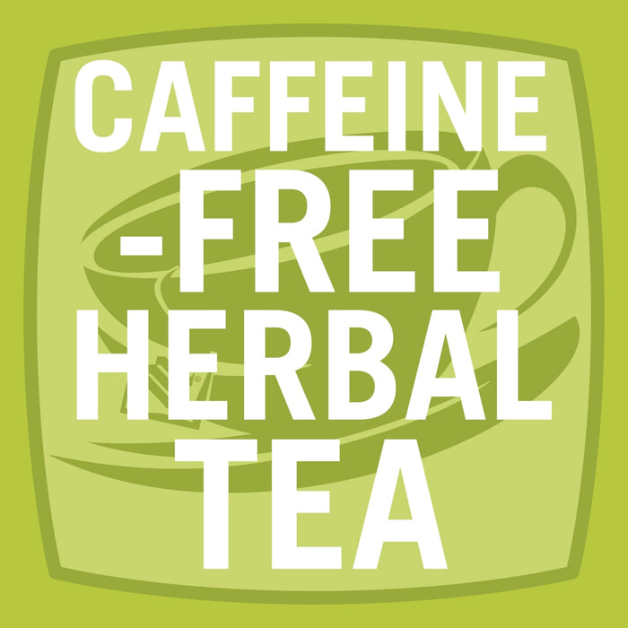 A green logo with white text that reads Caffeine-Free Herbal Tea